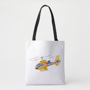 Cartoon Helicopter Tote Bag