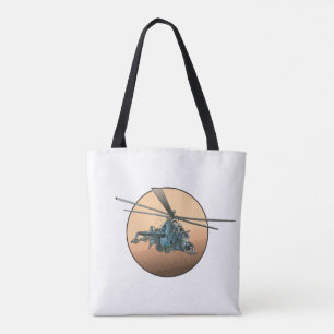 Cartoon helicopter tote bag