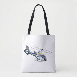 Cartoon Helicopter Tote Bag