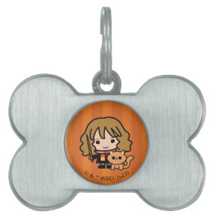 Cartoon Hermione and Crookshanks Pet ID Tag