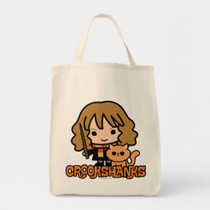 Cartoon Hermione and Crookshanks Tote Bag
