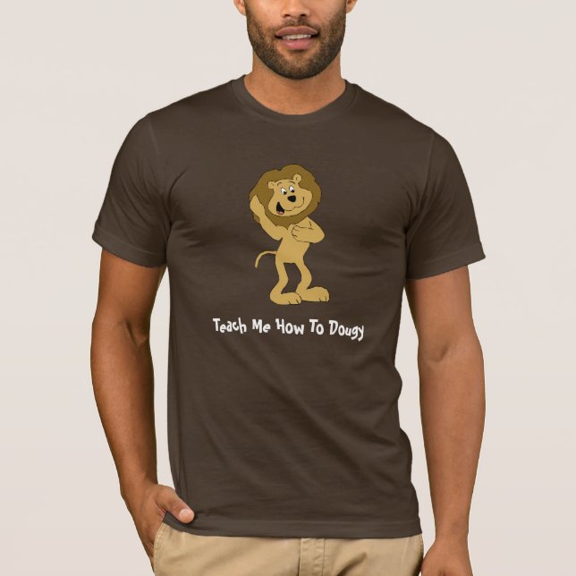 Cartoon Hip Hop Lion Doing The Dougie T-Shirt (Front)