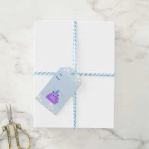 Cartoon Hippo in a Party Hat Gift Tags