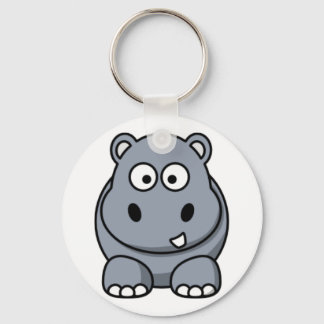 Cartoon Hippo Key Ring