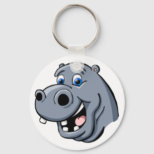 Cartoon Hippo Key Ring