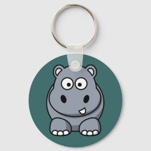 Cartoon Hippo Key Ring
