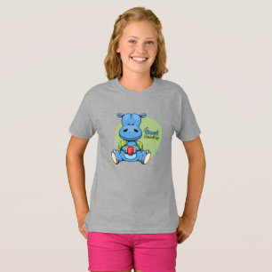 Cartoon Hippo   Kids T-Shirt
