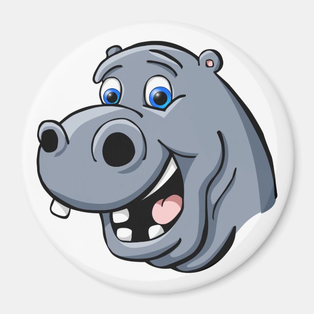 Cartoon Hippo Magnet (Front)