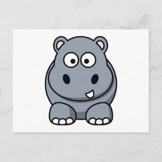 Cartoon Hippo Postcard