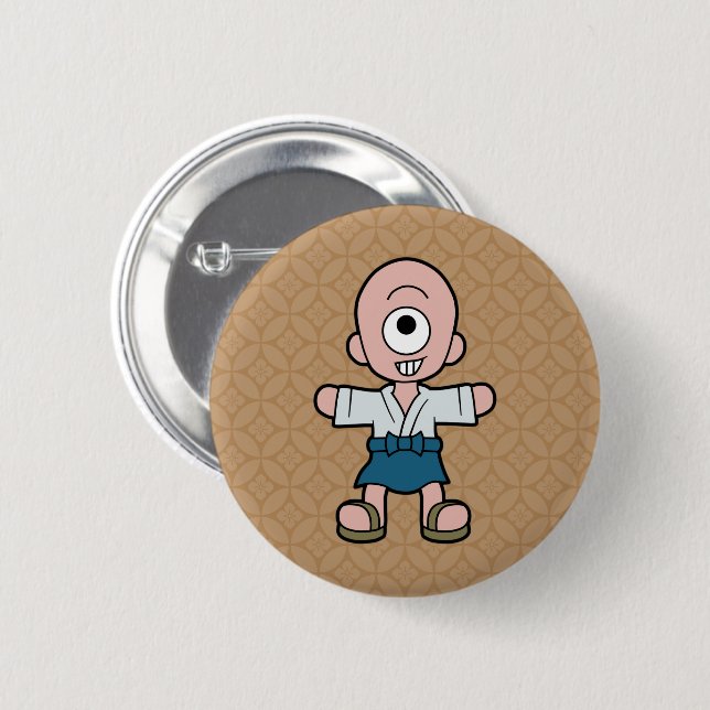Cartoon Hitotsume-Kozo | Japanese Yokai 6 Cm Round Badge (Front & Back)