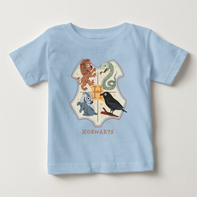 Cartoon Hogwarts Crest Baby T-Shirt (Front)