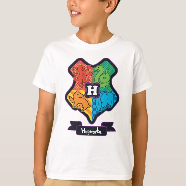 Cartoon Hogwarts Crest T-Shirt (Front)