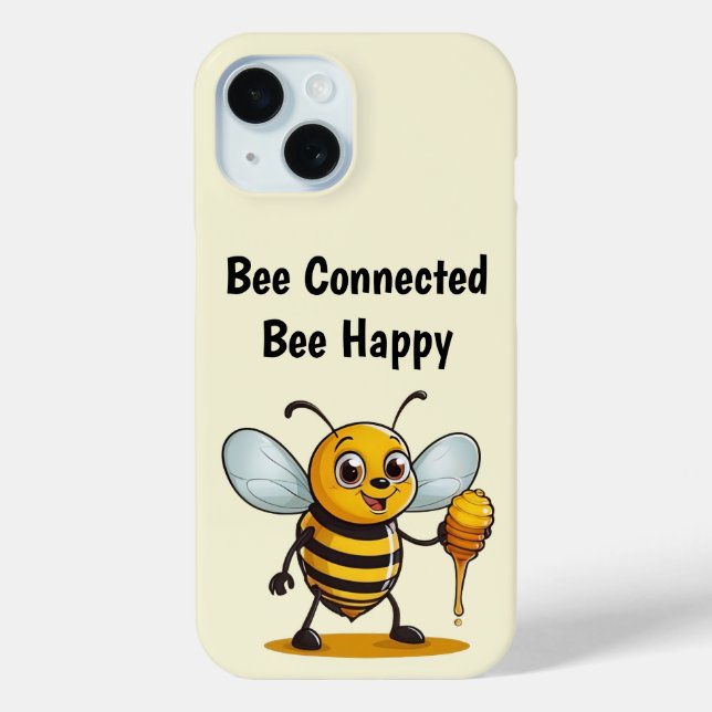 Cartoon Honey Bee Personalised Phone Case (Back)