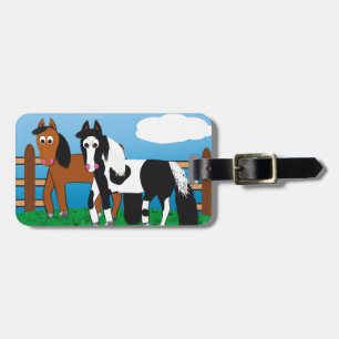 Cartoon horse luggage tag
