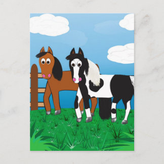 Cartoon horse postcard