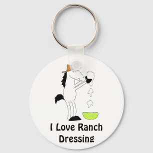 Cartoon Horse With Ranch Dressing Key Ring