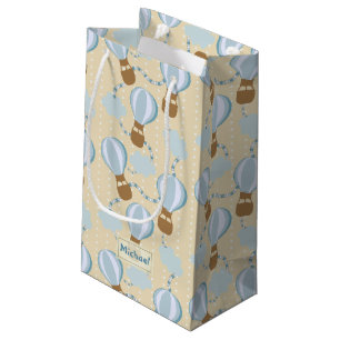 Cartoon Hot Air Balloons and Clouds Kids Pattern Small Gift Bag