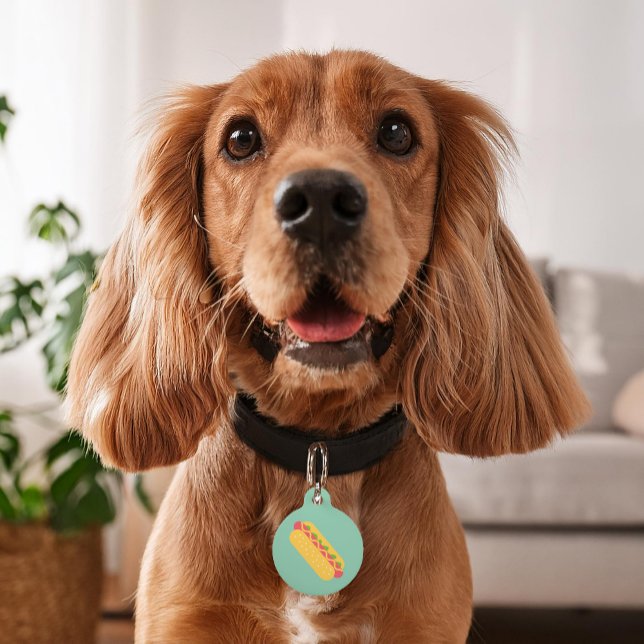 Cartoon Hot Dog Custom Pet Tag (Creator Uploaded)