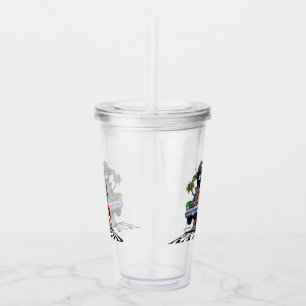 Cartoon hot rod acrylic tumbler