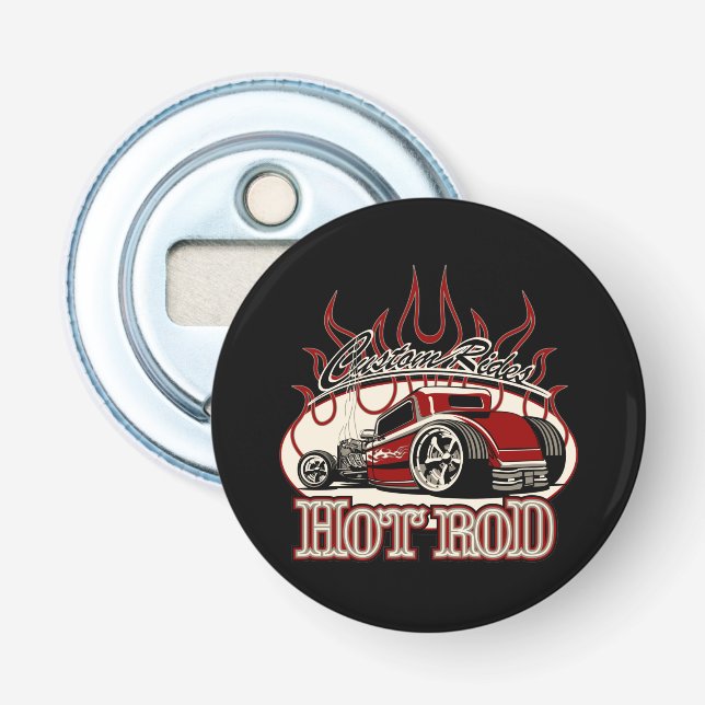 Cartoon hot rod bottle opener (Front)