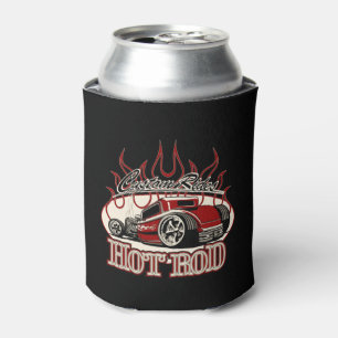 Cartoon hot rod can cooler