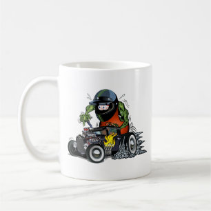 Cartoon hot rod coffee mug