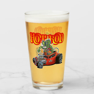 Cartoon hot rod glass