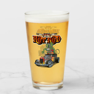 Cartoon hot rod glass