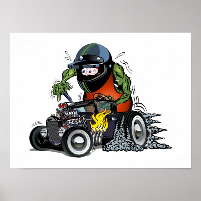 Cartoon hot rod poster (Front)