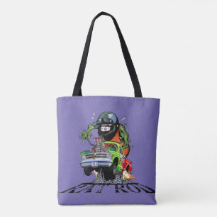 Cartoon hot rod tote bag