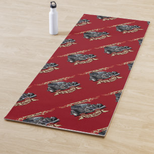 Cartoon hot rod yoga mat