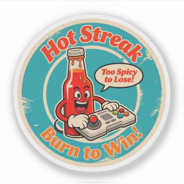 Cartoon Hot Sauce Bottle with Controller Gamer  (Front)