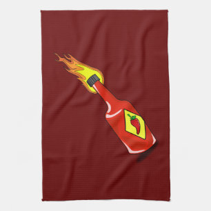 Cartoon Hot Sauce Tea Towel