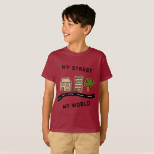 Cartoon House Road Drawing Kids T-Shirt