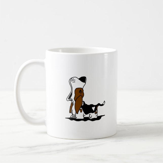 Cartoon Howling Hound Coffee Mug (Left)