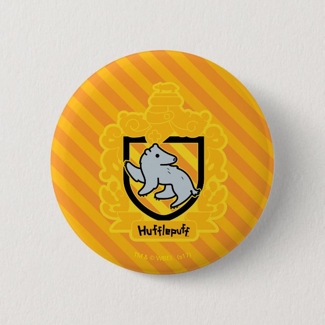 Cartoon Hufflepuff Crest 6 Cm Round Badge (Front)