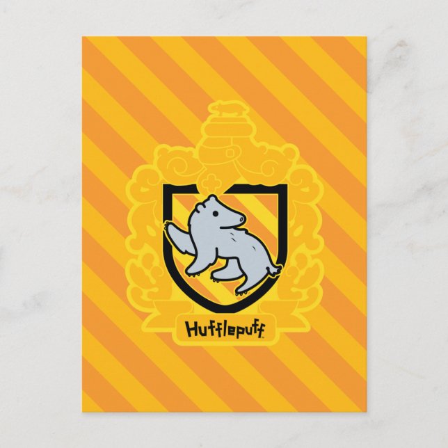 Cartoon Hufflepuff Crest Postcard (Front)
