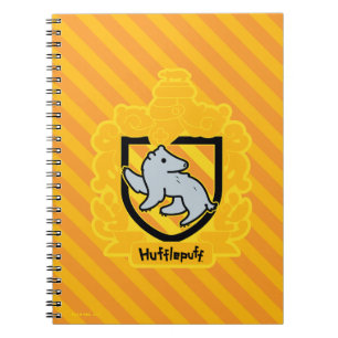Cartoon Hufflepuff Crest Spiral Notebook