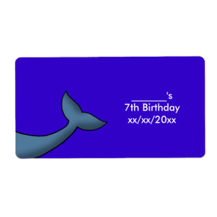 Cartoon Humpback Whale Tail Wine or Water Bottle