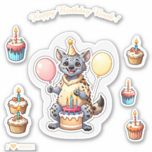 Cartoon hyena - Happy Birthday Personalised