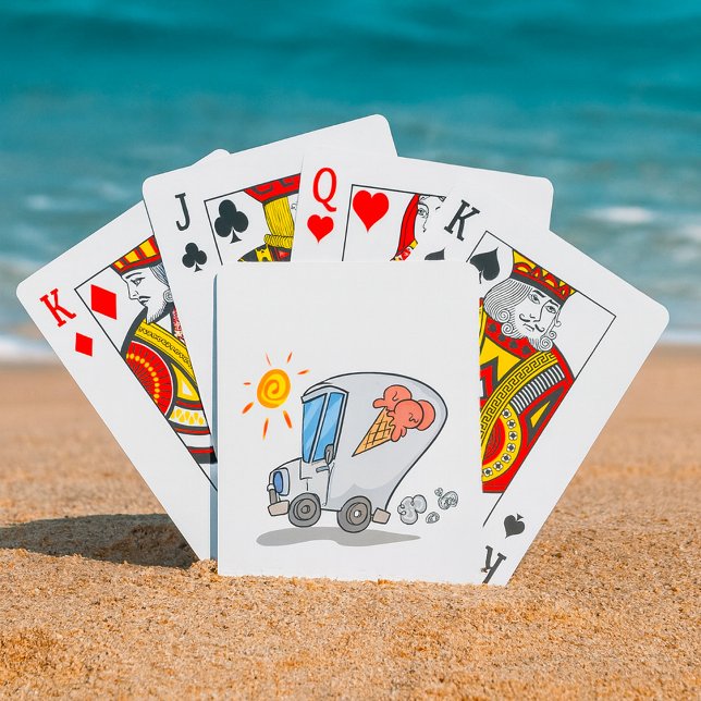 Cartoon Ice Cream Truck Fun Summer Dessert Playing Cards (Creator Uploaded)