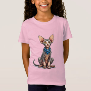Cartoon illustration of a Sphynx cat T-Shirt