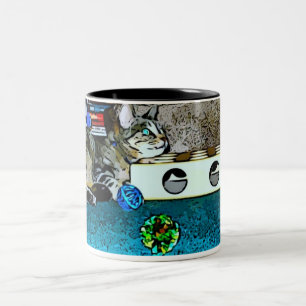 Cartoon Indigo Two-Tone Coffee Mug