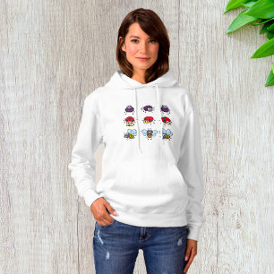 Cartoon Insects Funny Bees Ladybugs Spiders Hoodie