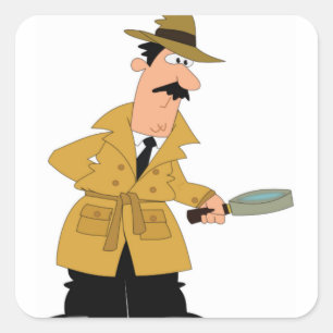 cartoon investigator yeah square sticker