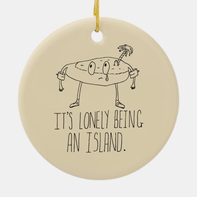 Cartoon Island Ceramic Tree Decoration (Back)