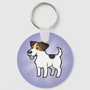 Cartoon Jack Russell Terrier Key Ring