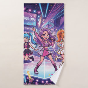 Cartoon JPop Girl Group Bath Towel Set