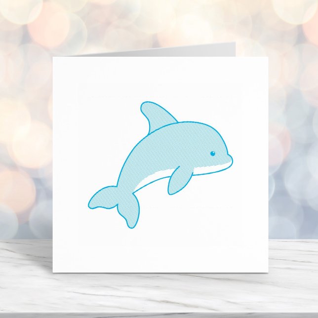 Cartoon Jumping Dolphin Self-inking Stamp (Creator Uploaded)