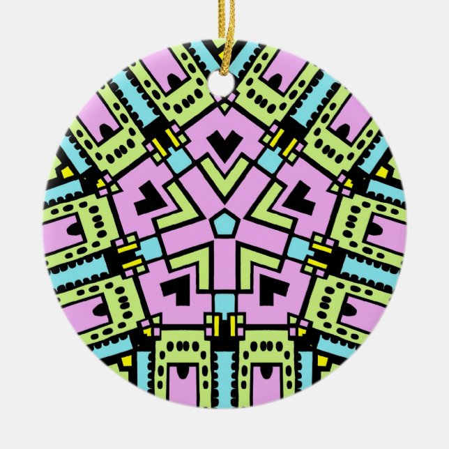 Cartoon Kaleidoscope 02 Ceramic Tree Decoration (Front)